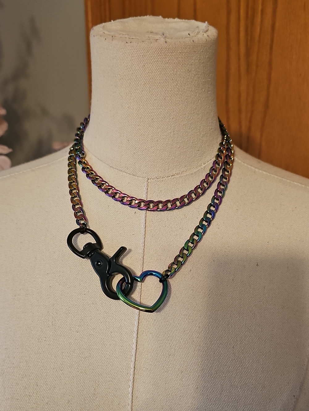 Rainbow Heart Chain Necklace - Picture 2 of 5